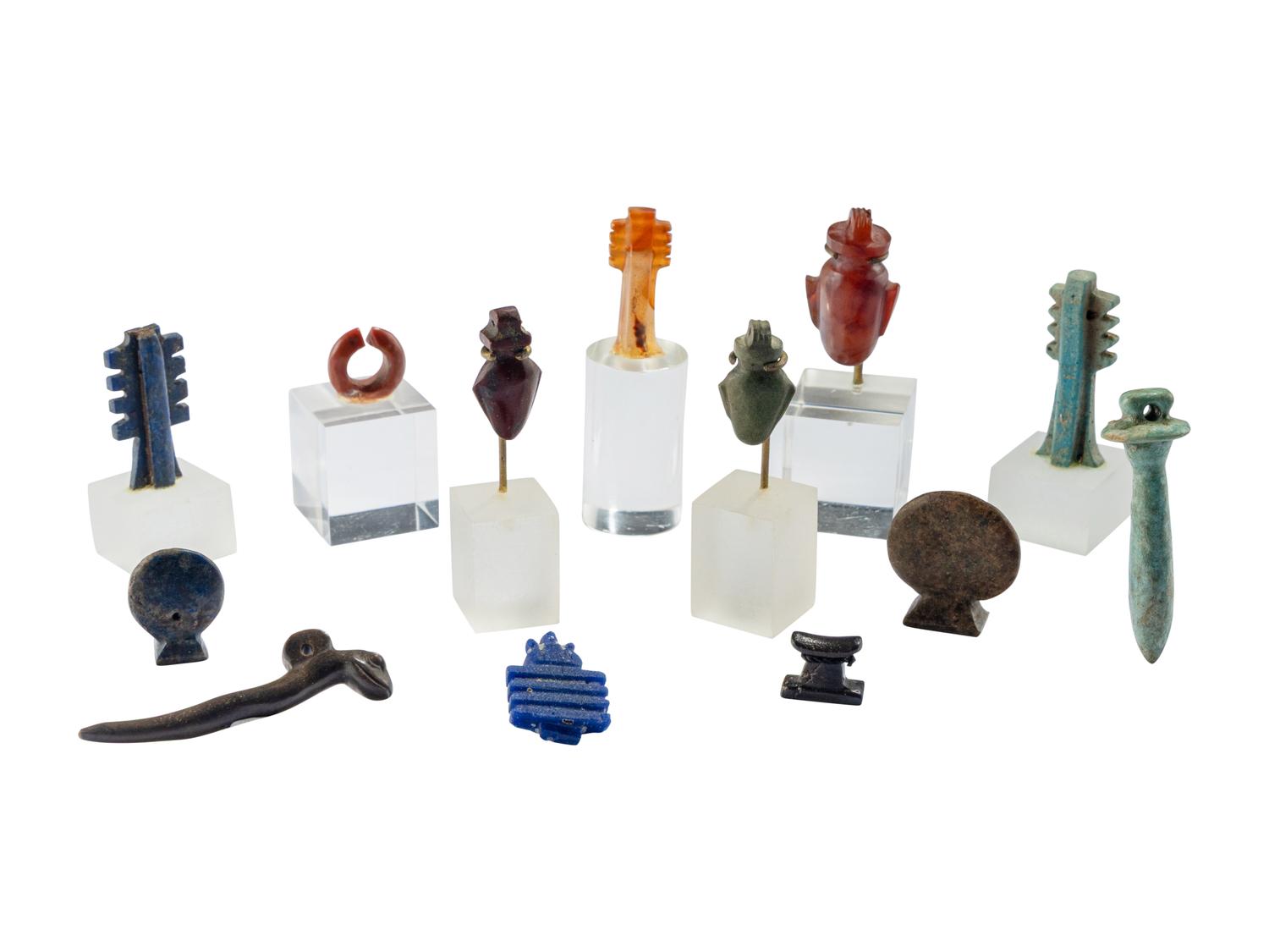 13 Egyptian Stone Amulets