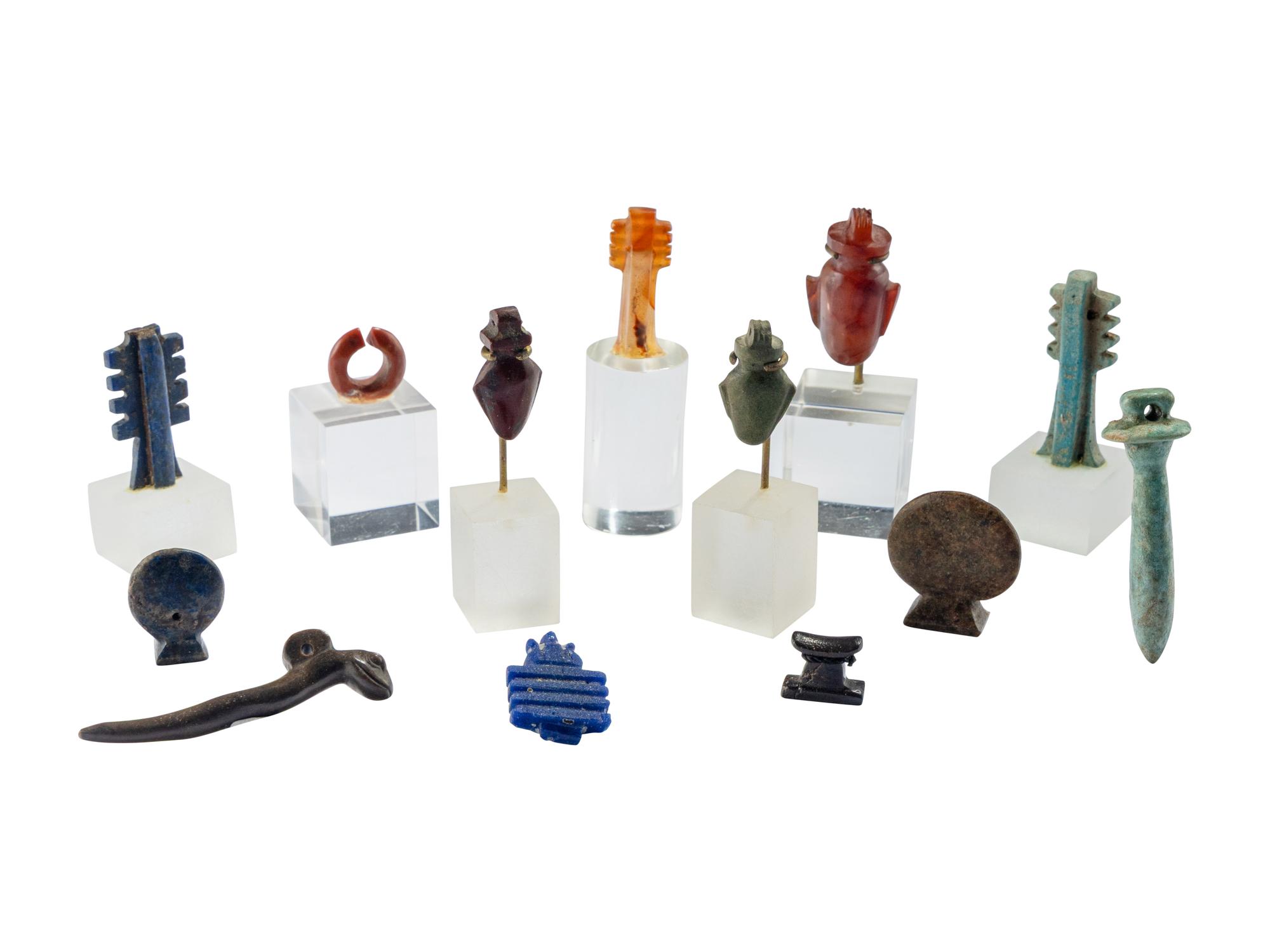 13 Egyptian Stone Amulets