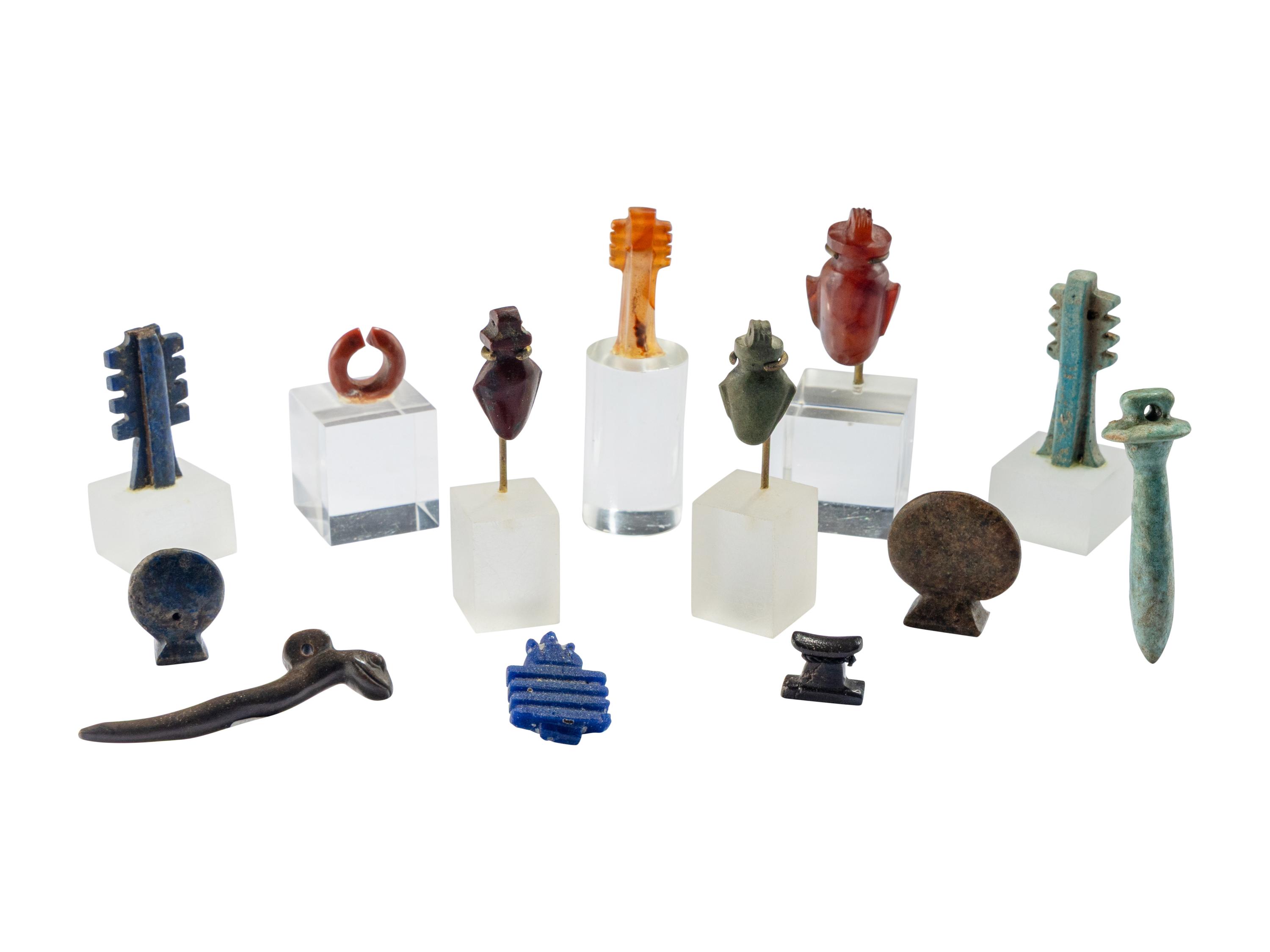 13 Egyptian Stone Amulets