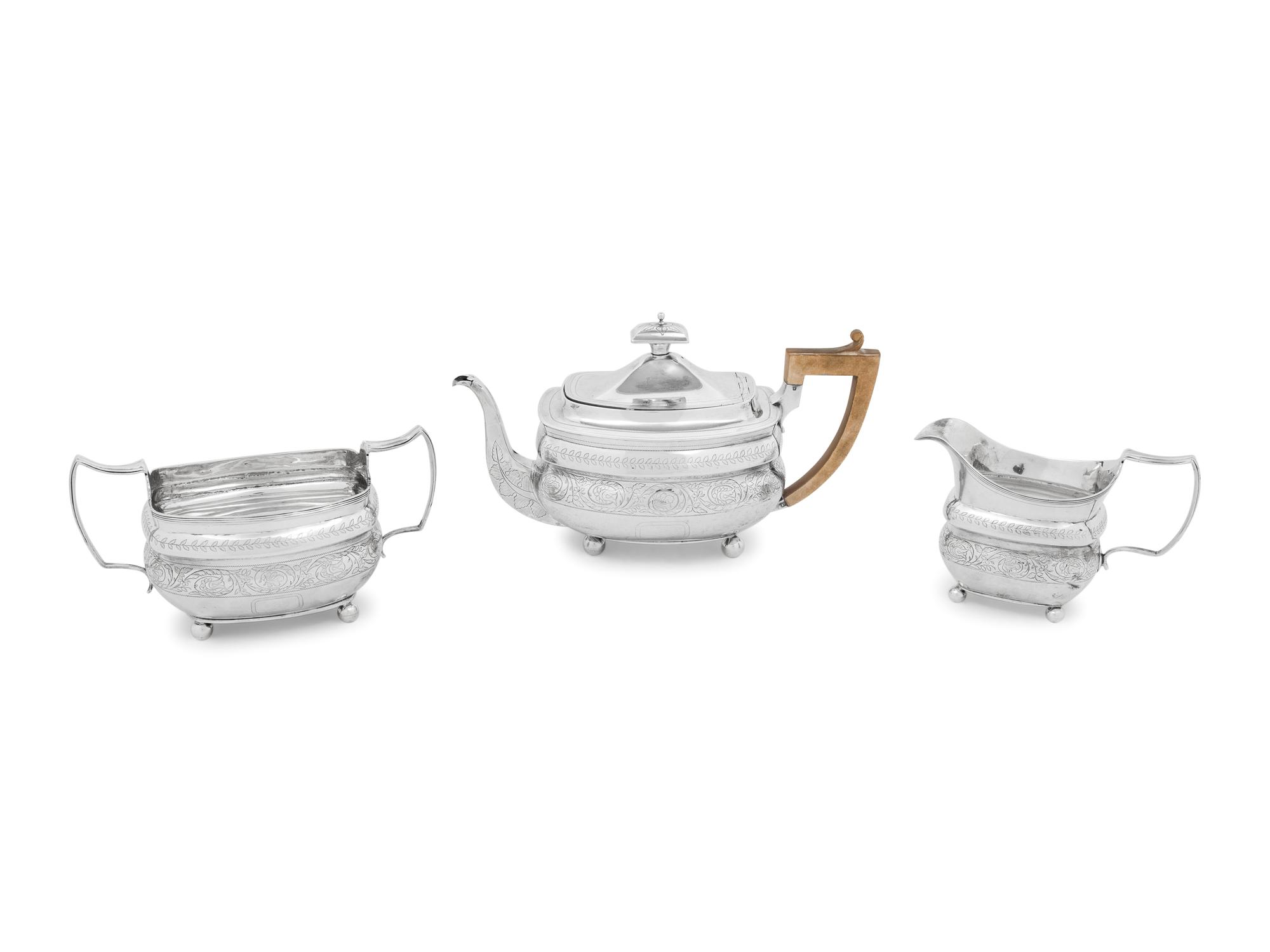 A George III Silver Three-Piece Tea Service