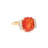 FIRE OPAL AND DIAMOND RING