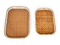 Sixteen Bamboo and Rattan Serving Trays