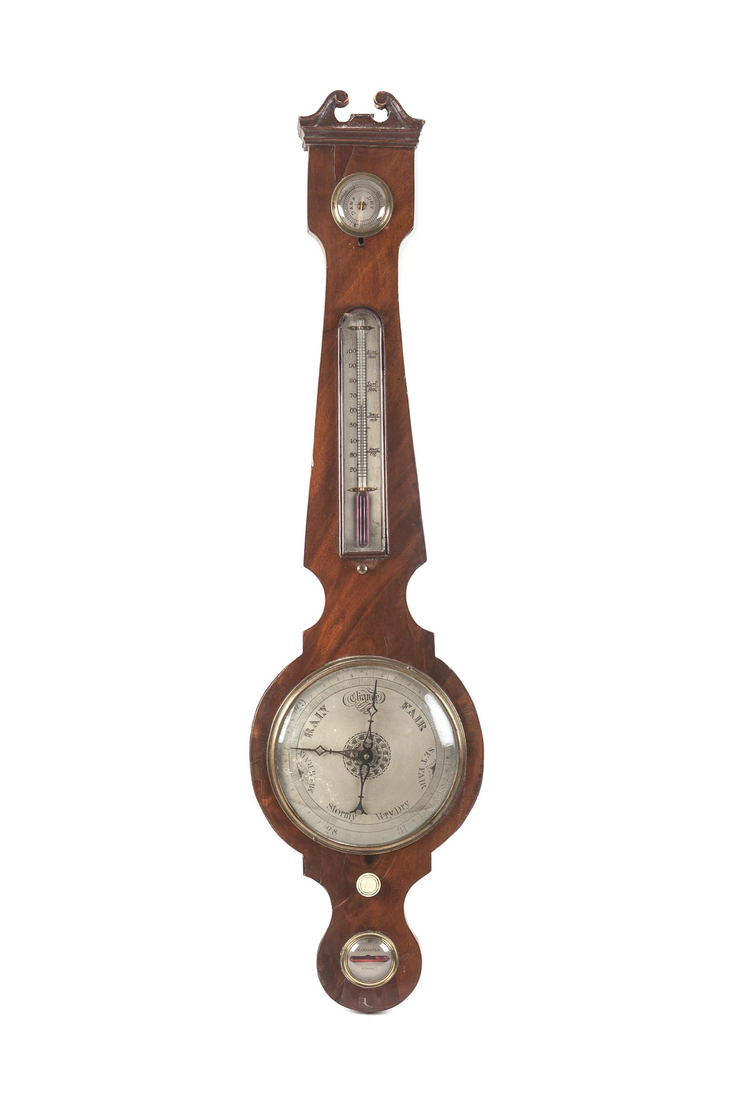 An English Mahogany Wheel Barometer