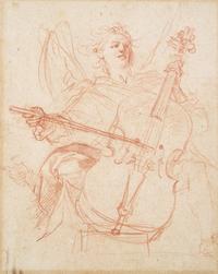 An Angel Playing a Cello, di sotto in su