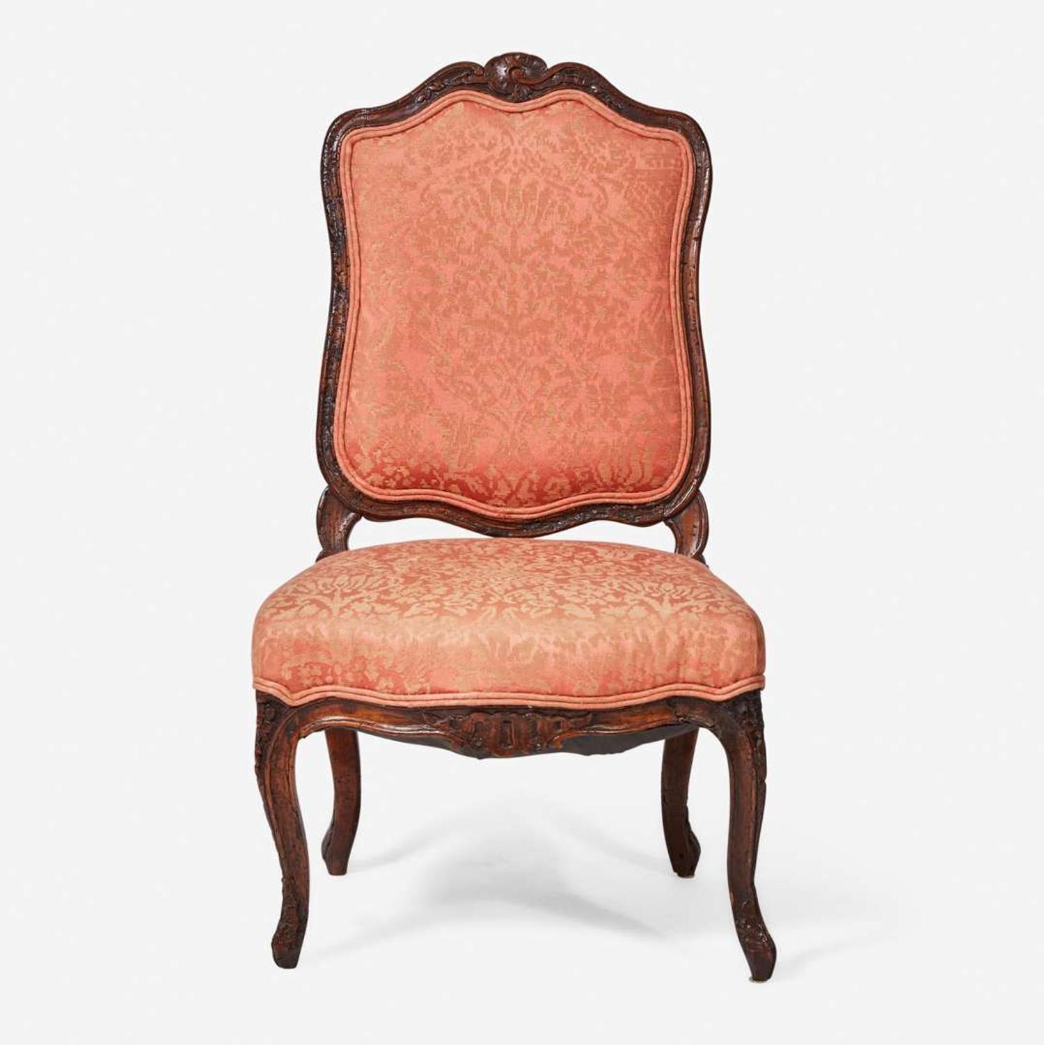 A Louis XV walnut chais à la reine circa 1750