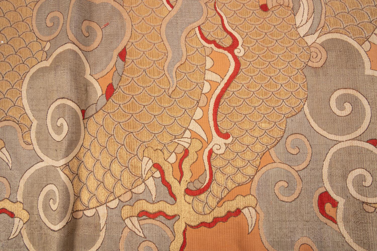 A Large Kesi Woven Silk 'Dragon' Panel