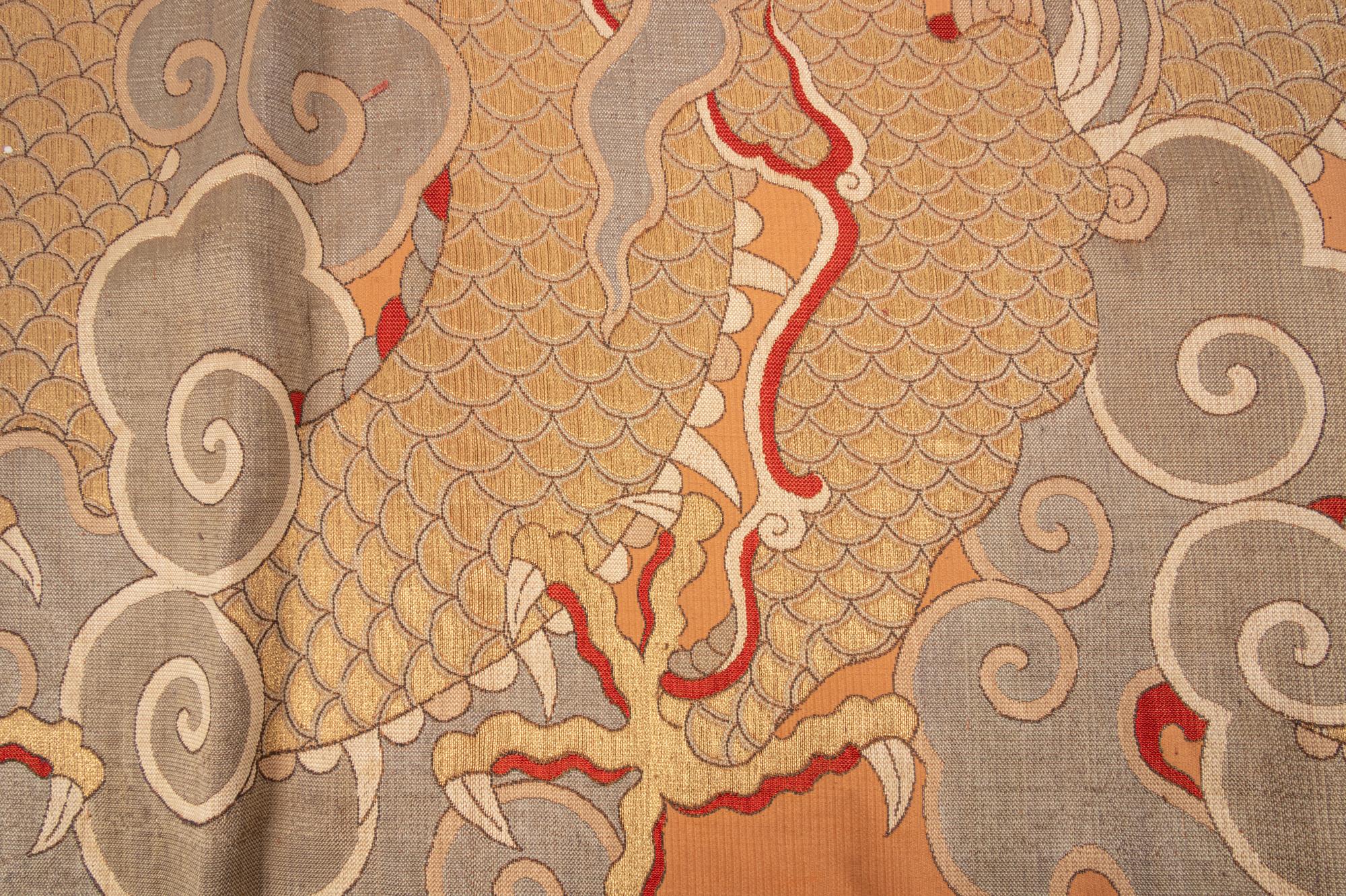 A Large Kesi Woven Silk 'Dragon' Panel