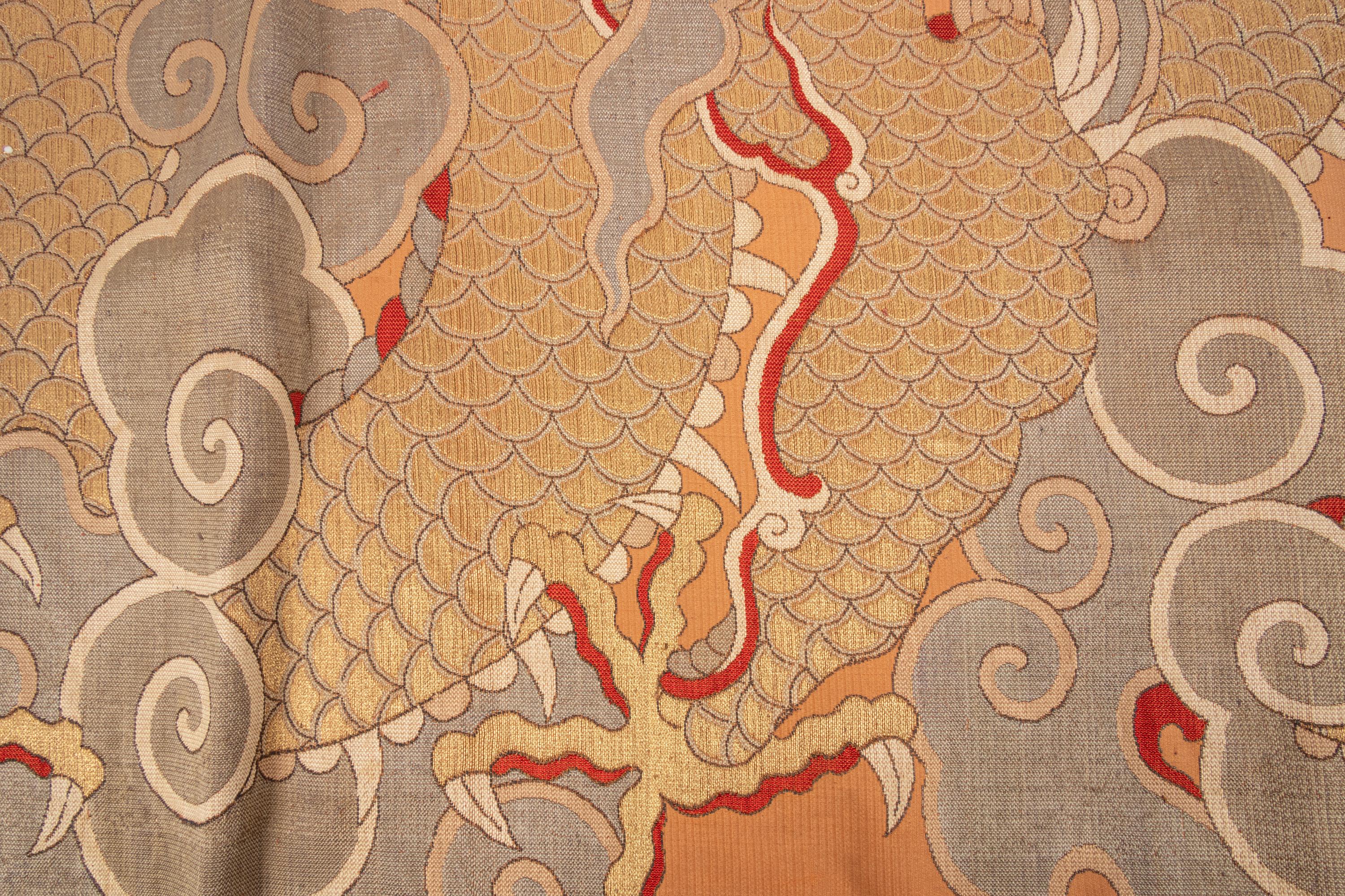 A Large Kesi Woven Silk 'Dragon' Panel