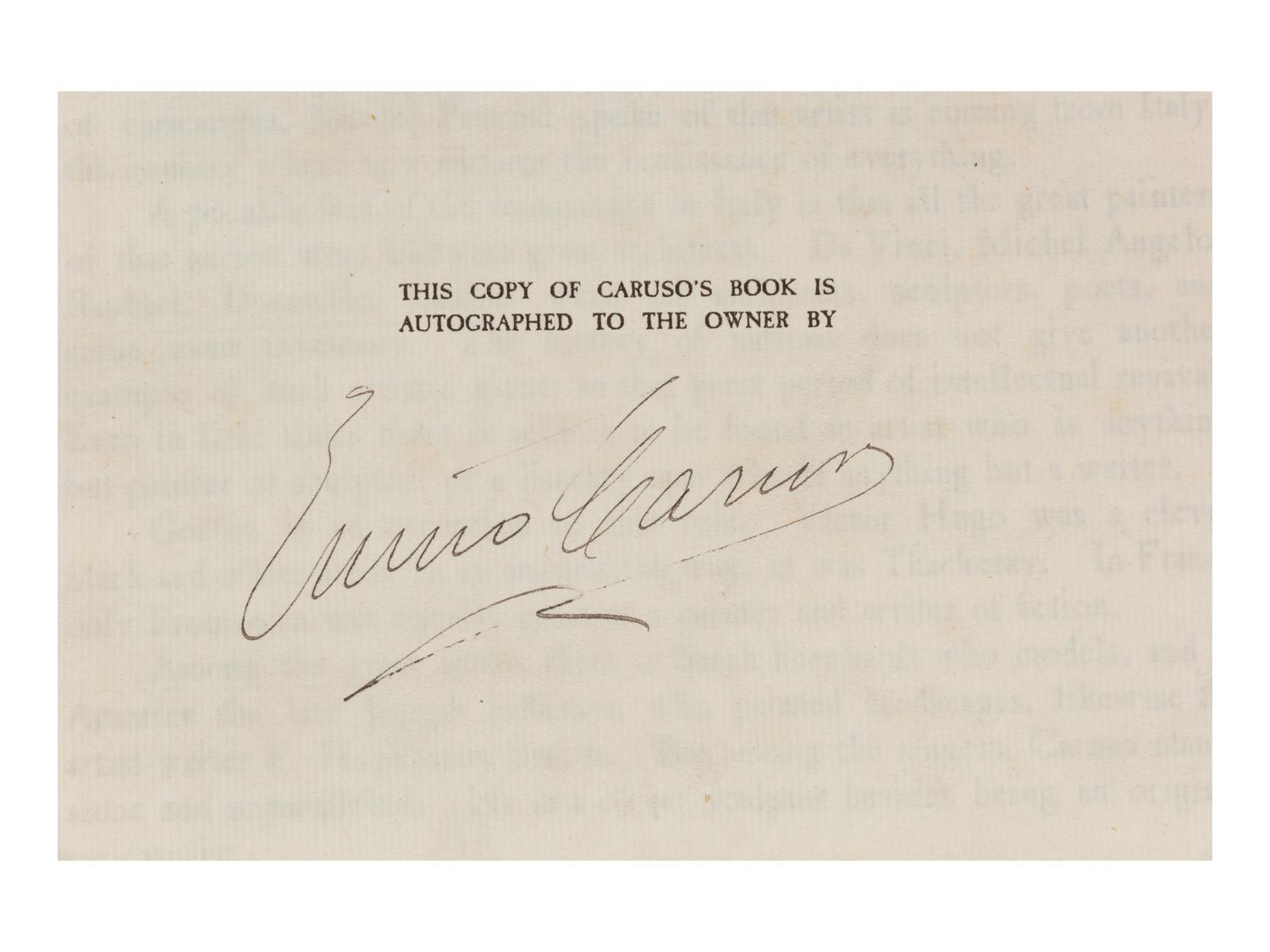 CARUSO, Enrico (1873-1921). Caruso’s Book. Being a Collection of Caricatures and Character Studies from Original Drawings of the Metropolitan Opera Company by Caruso . New York: Robert Grier Cooke, Inc. 1906.