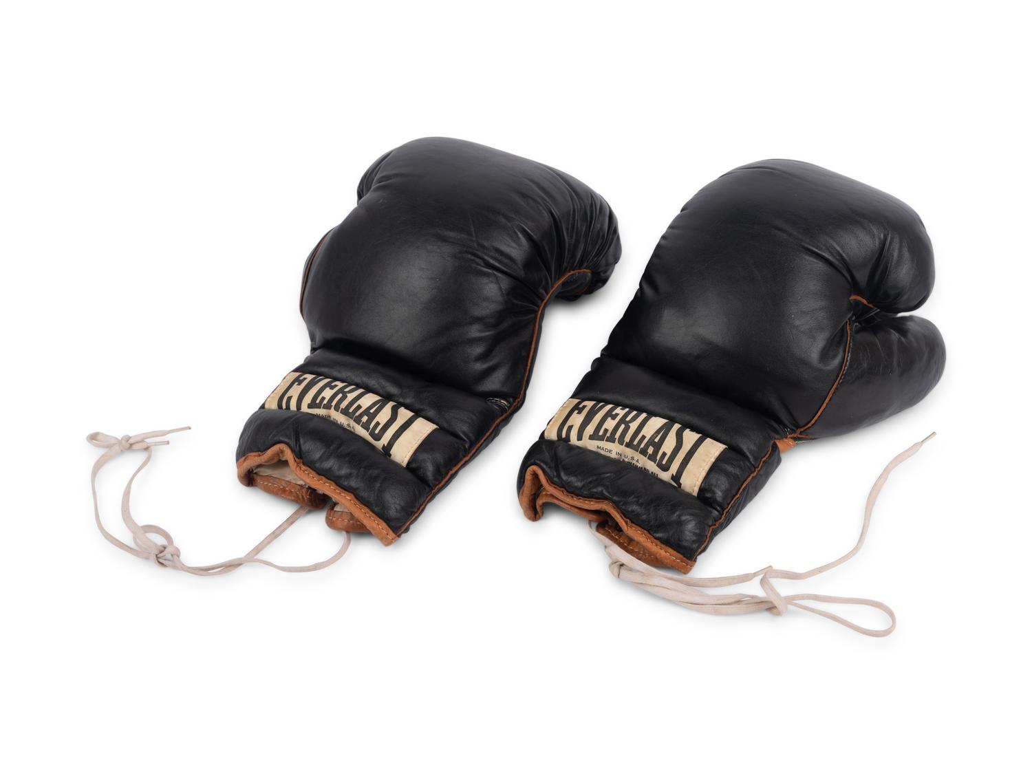 A 1970s Era Muhammad Ali Training Used / Worn Set of Everlast Boxing Gloves