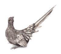 Two Buccellati Silver Furry Pheasant Figures