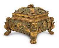 An Italian Rococo Style Painted and Parcel Gilt Box — 19TH CENTURY