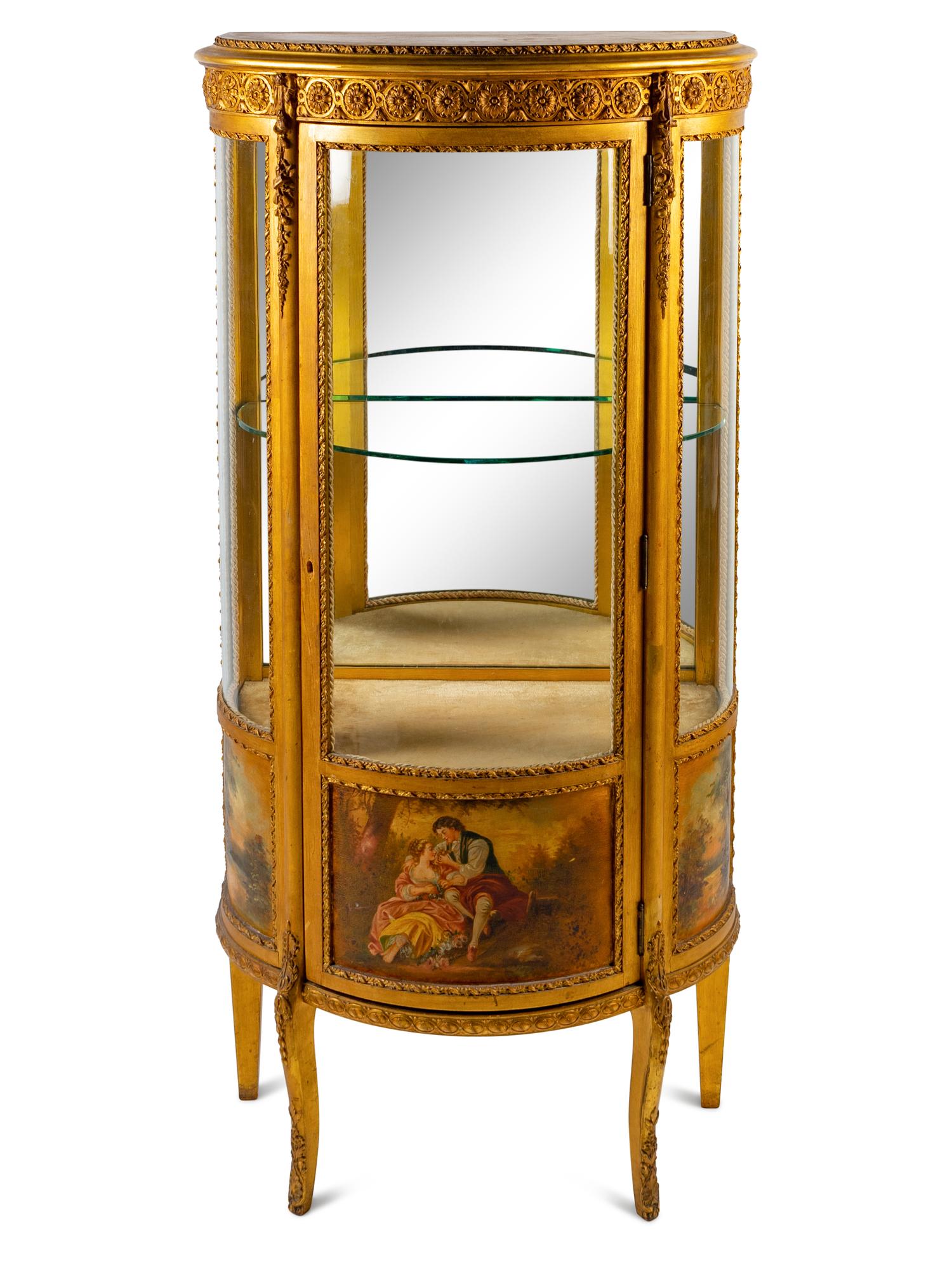 A Louis XVI Style Vernis Martin Vitrine Cabinet