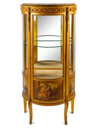 A Louis XVI Style Vernis Martin Vitrine Cabinet