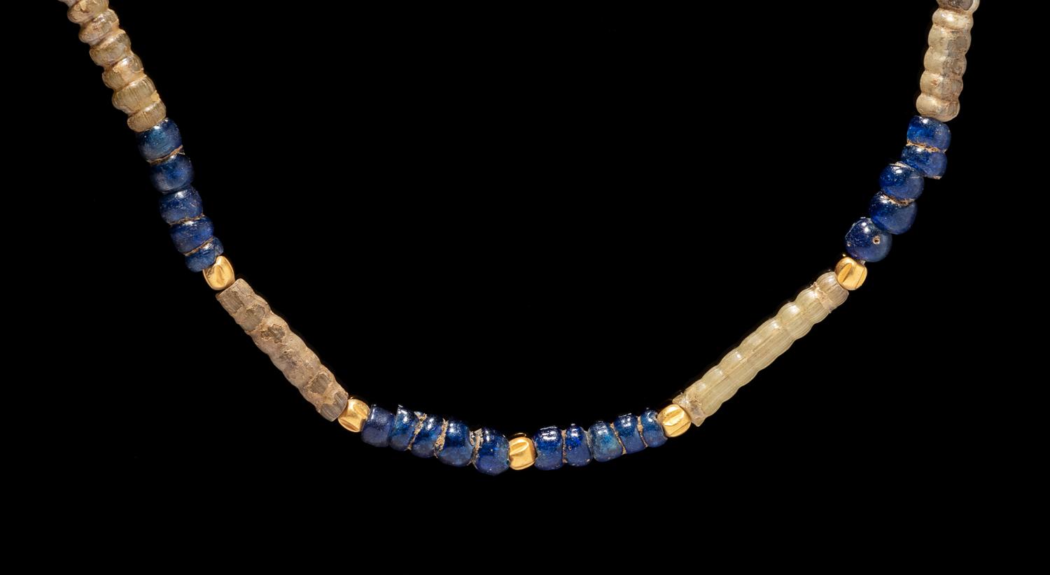 A Roman Gold and Glass Bead Necklace
