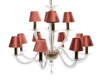 A Murano Style Glass Twelve-Light Chandelier