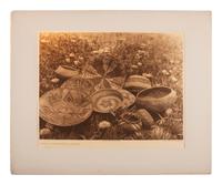 CURTIS, Edward (1868-1952). A group of 8 photogravures of Pomo, Washo, Yokuts and other California Native American baskets, portfolios 14 and 15: