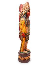 Carved Wood and Polychrome Cigar Store Indian