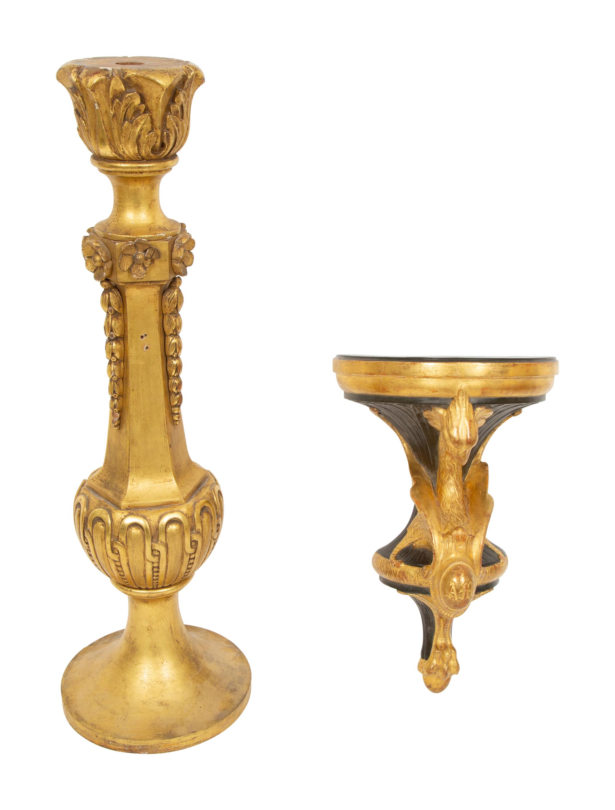 Two Regency Carved Giltwood Articles