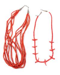 Southwestern Six Strand Coral Bead Necklace Length 22 inches