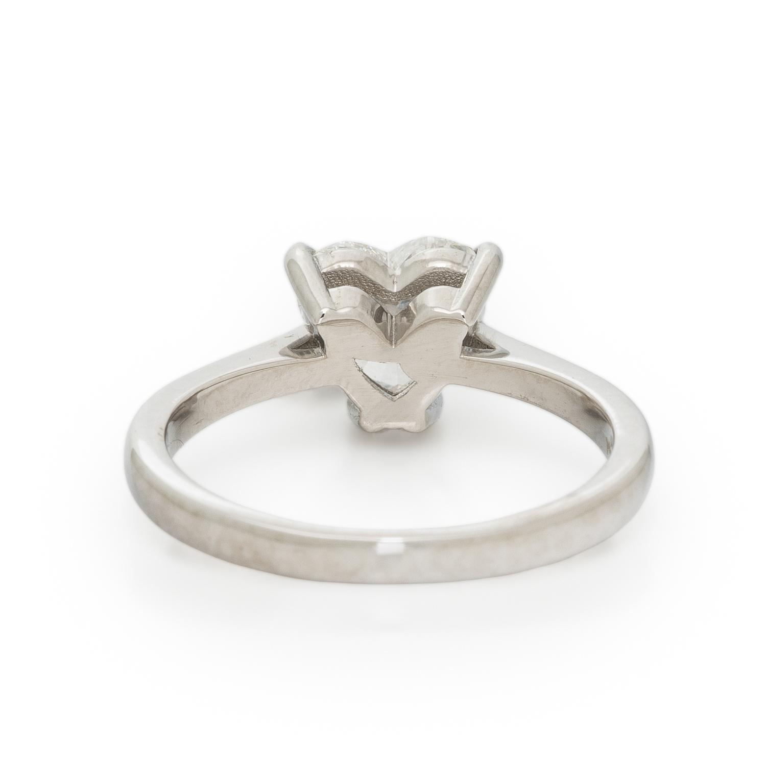 HEART SHAPE DIAMOND AND PLATINUM RING