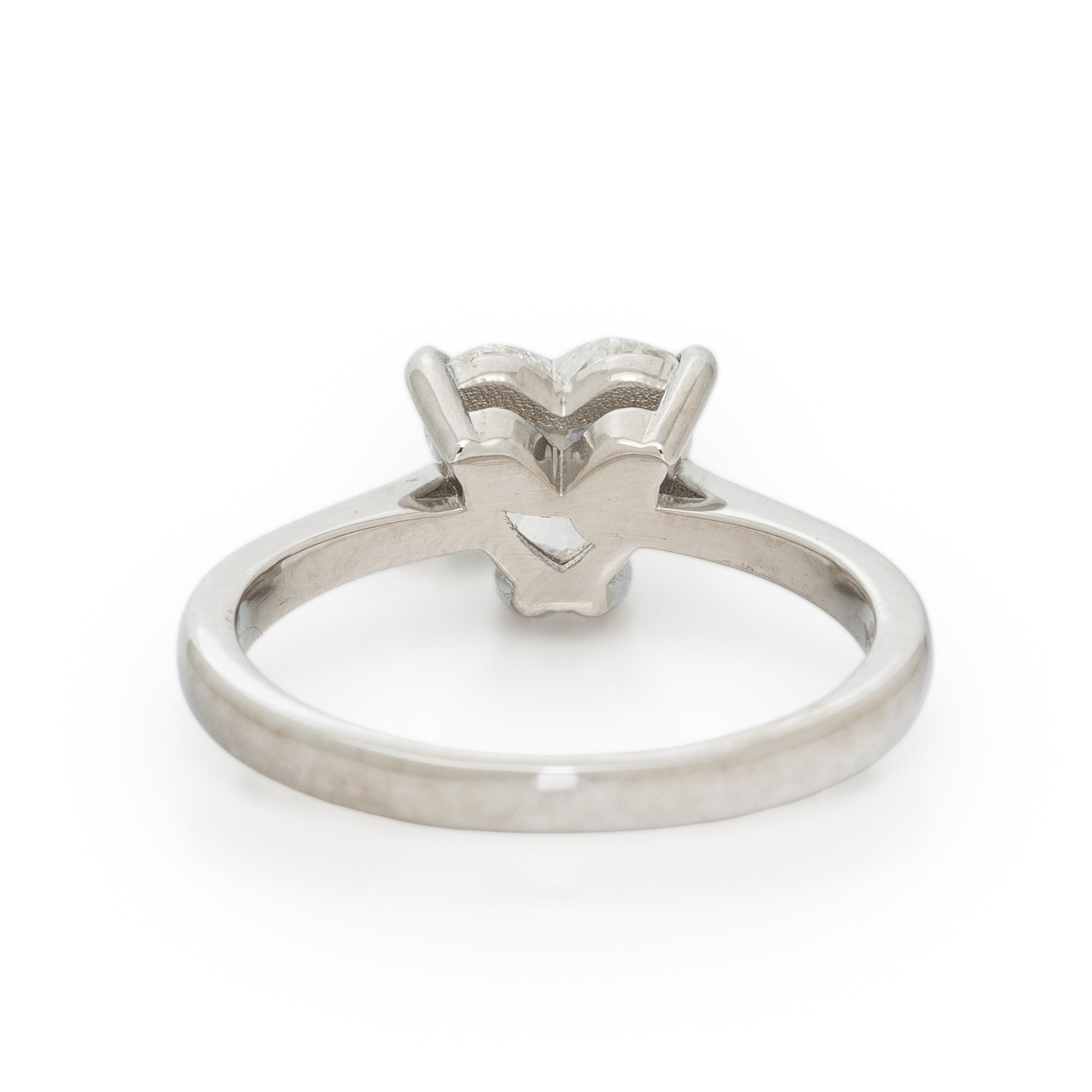 HEART SHAPE DIAMOND AND PLATINUM RING