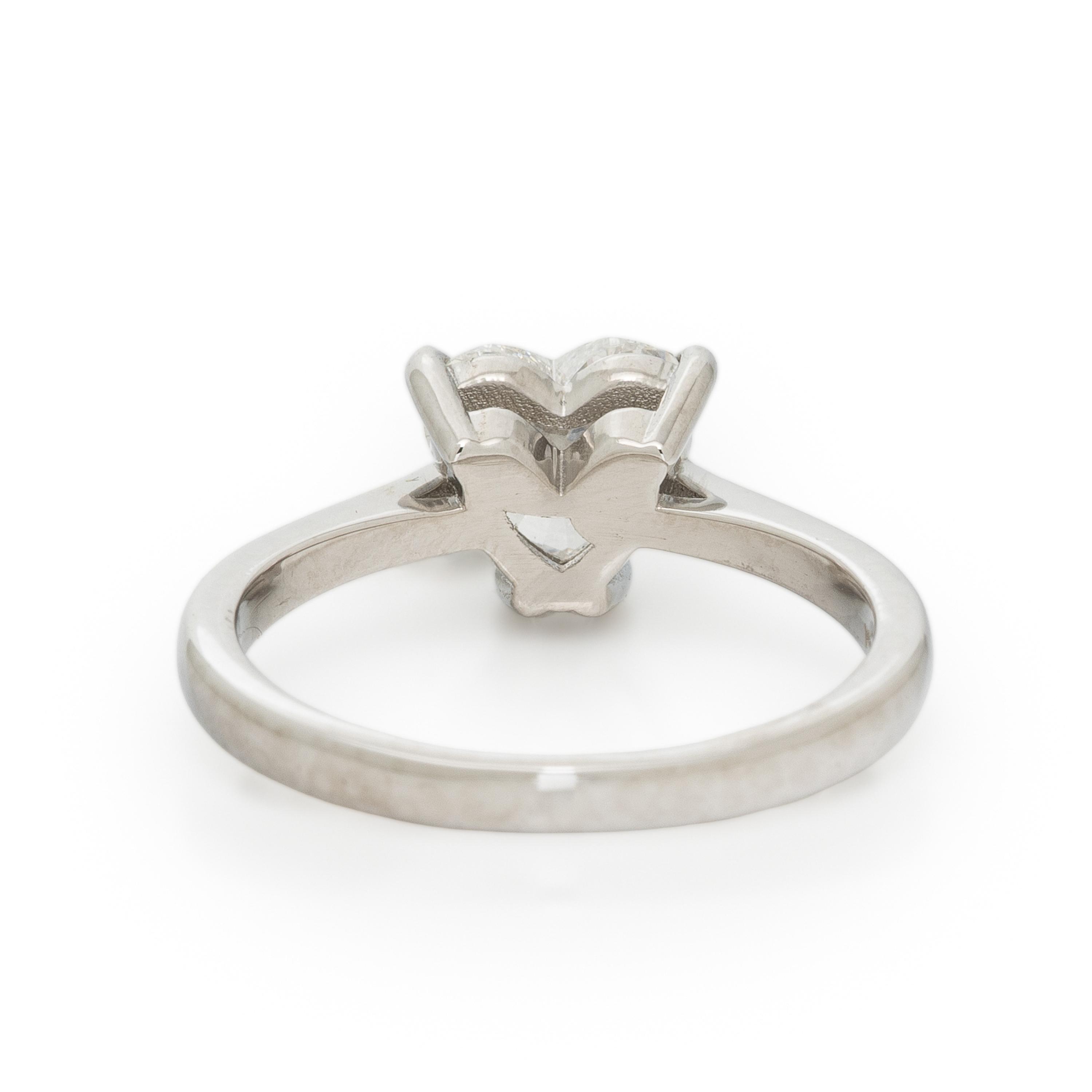 HEART SHAPE DIAMOND AND PLATINUM RING