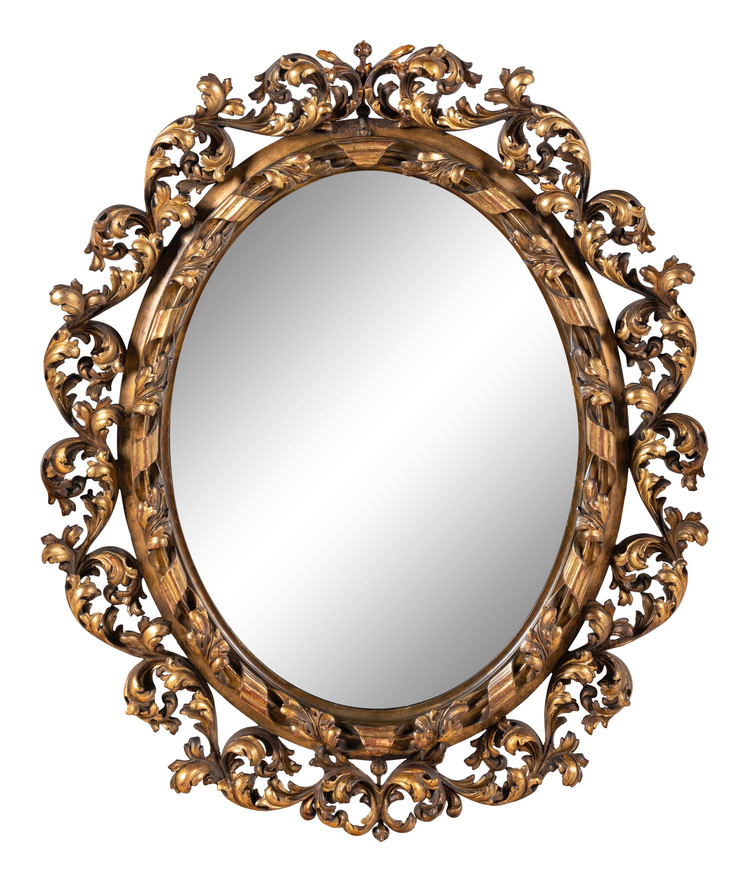 An Italian Rococo Style Giltwood Mirror