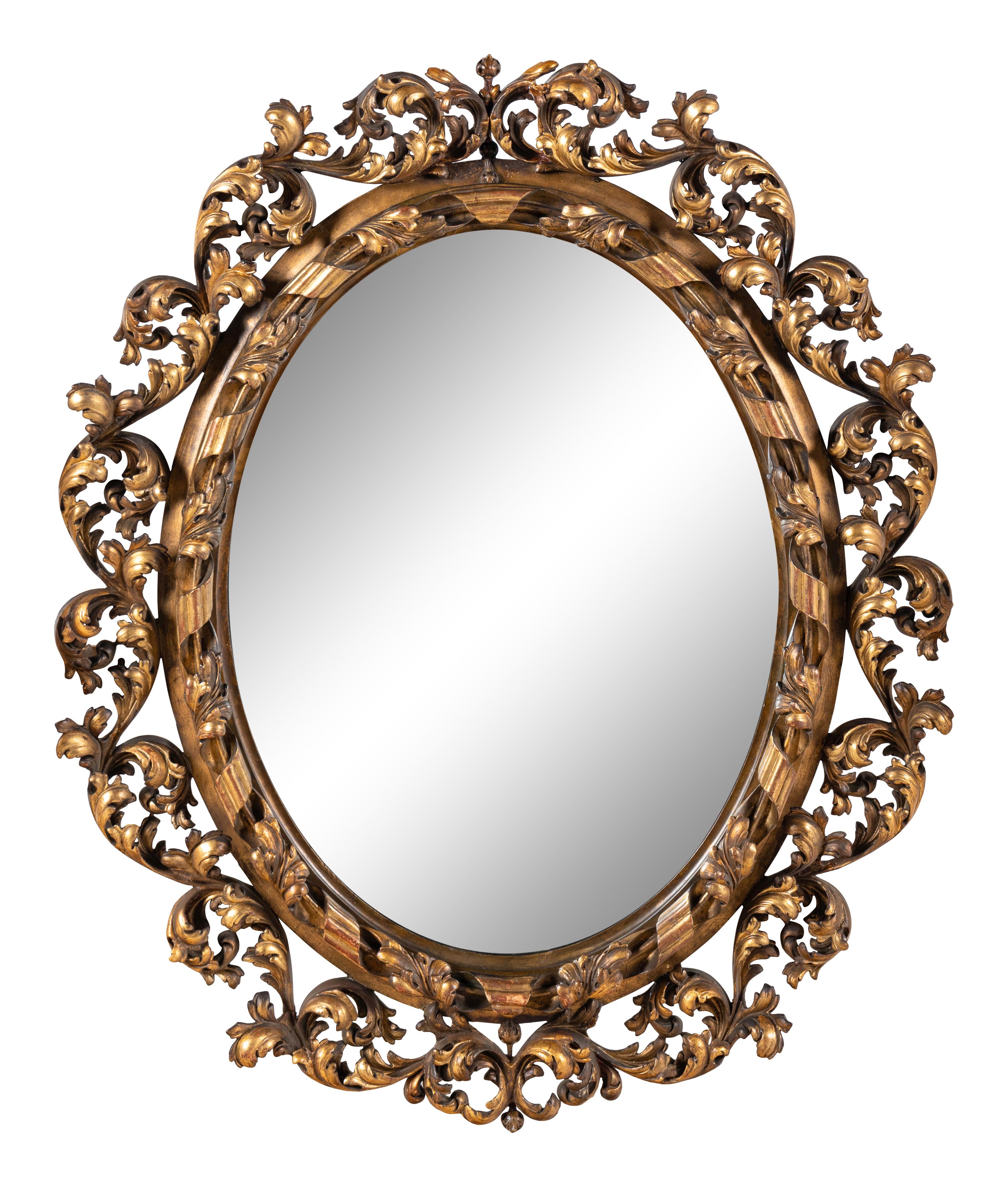 An Italian Rococo Style Giltwood Mirror
