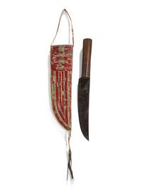 Sioux Quilled Knife Sheath, with Knife