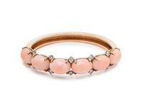 ANGEL SKIN CORAL AND DIAMOND BANGLE BRACELET