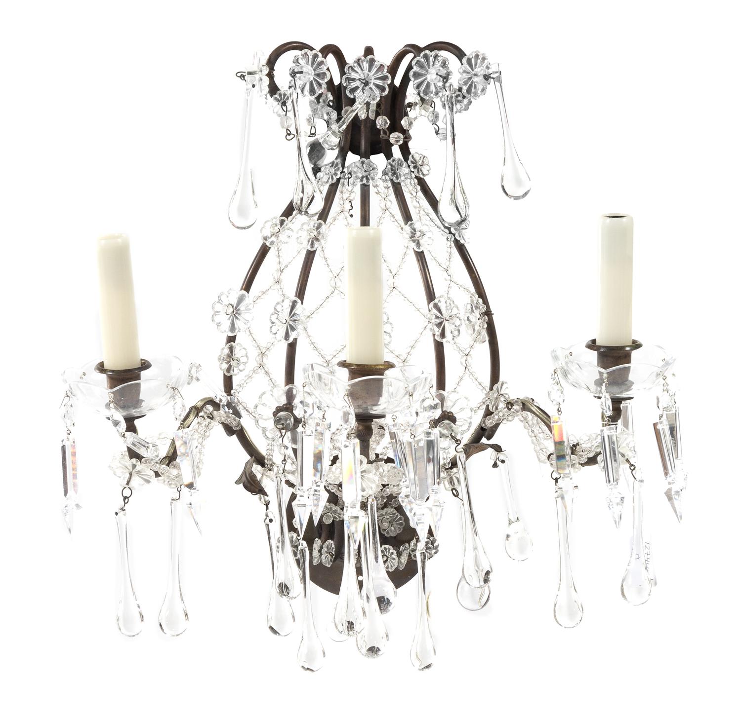 A French Beaded Sconce Height 15 1/2 inches — LATE 19TH CENTURY