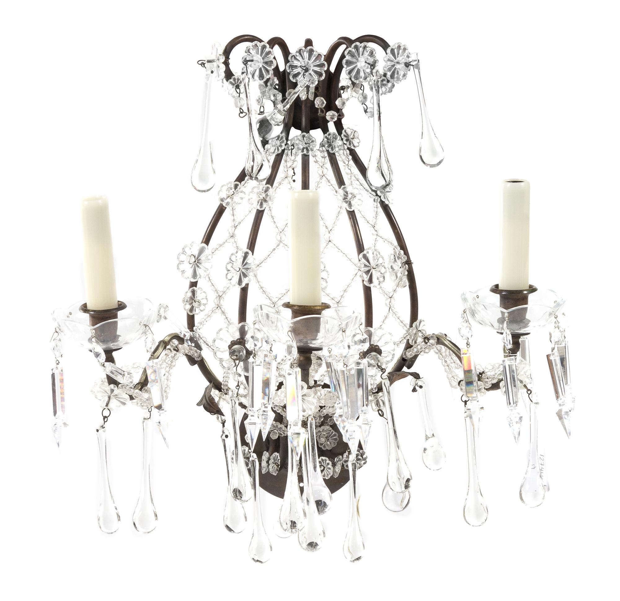 A French Beaded Sconce Height 15 1/2 inches — LATE 19TH CENTURY