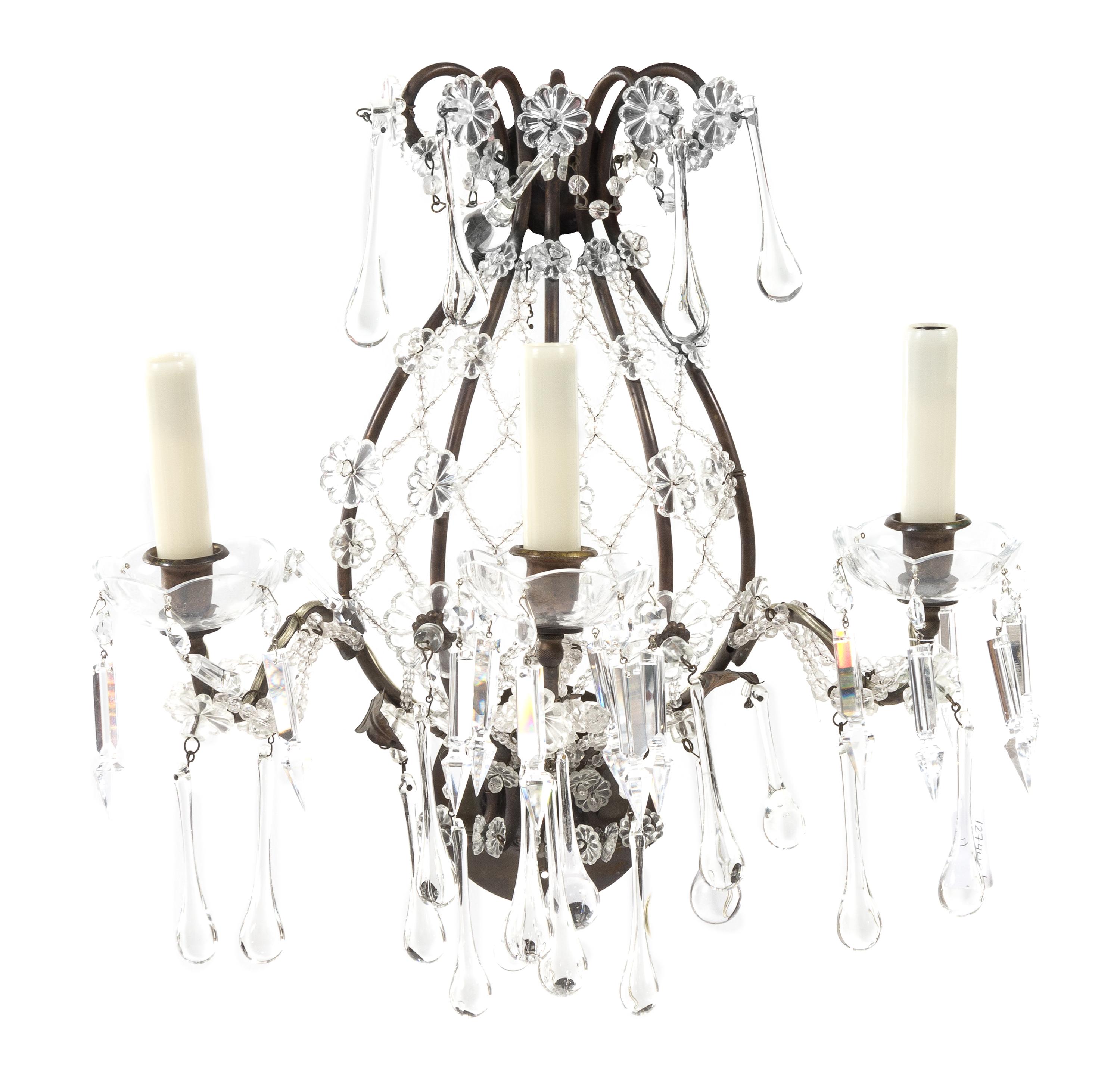 A French Beaded Sconce Height 15 1/2 inches — LATE 19TH CENTURY