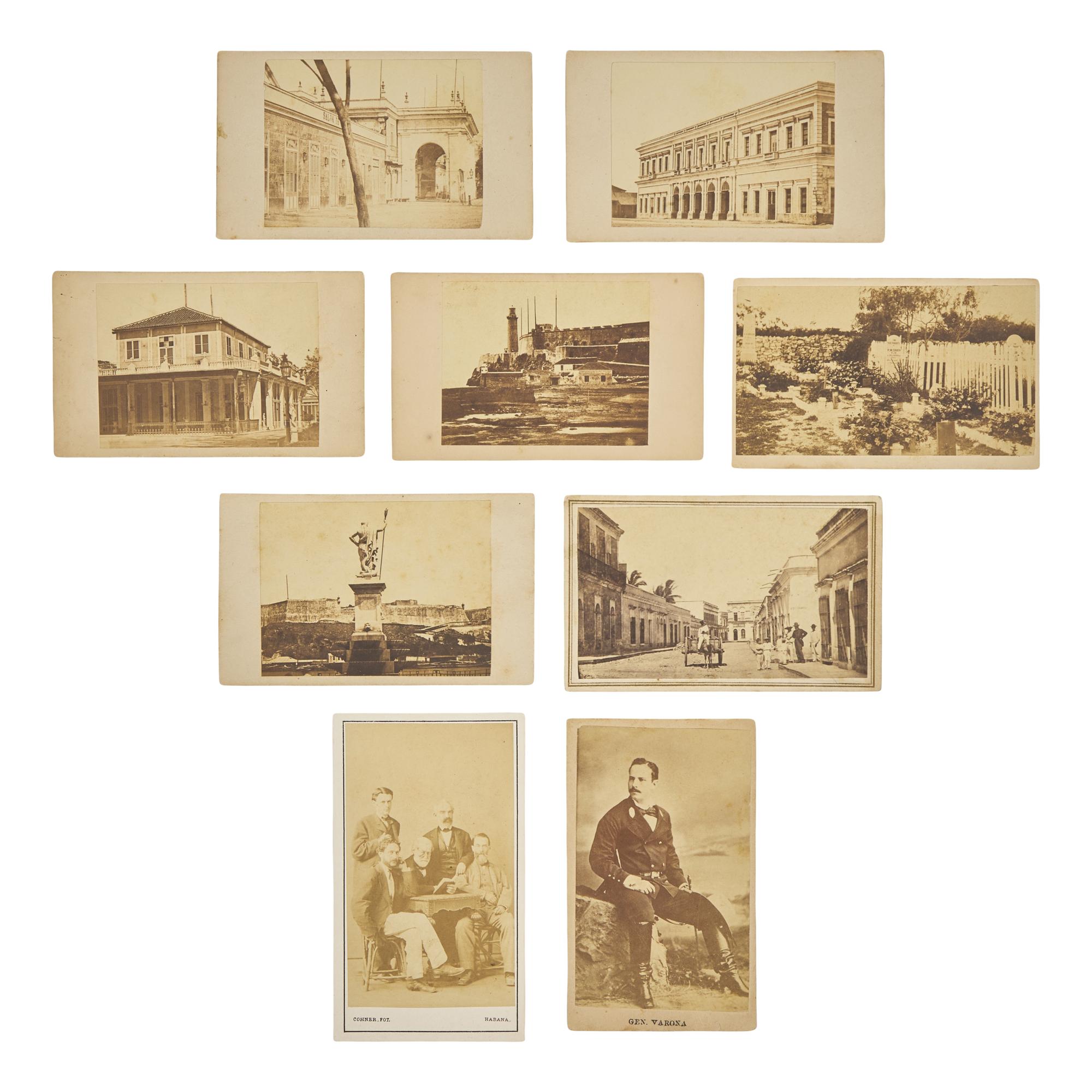 [Early Photography] CDVs taken in Cuba and South America, including landmarks and personalities