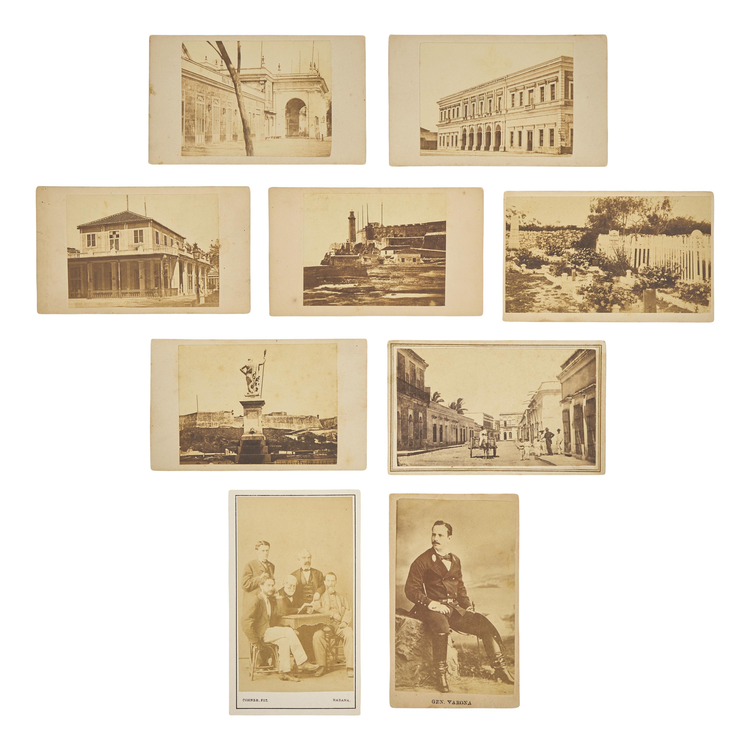 [Early Photography] CDVs taken in Cuba and South America, including landmarks and personalities