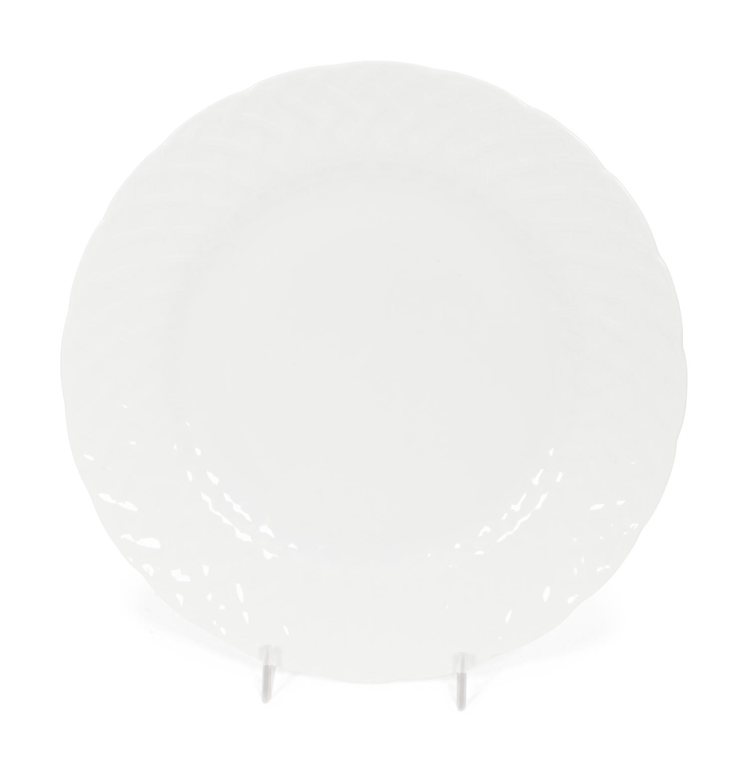 A Set of Twenty-Two Bernardaud Limoges Vannerie Porcelain Dinner Plates