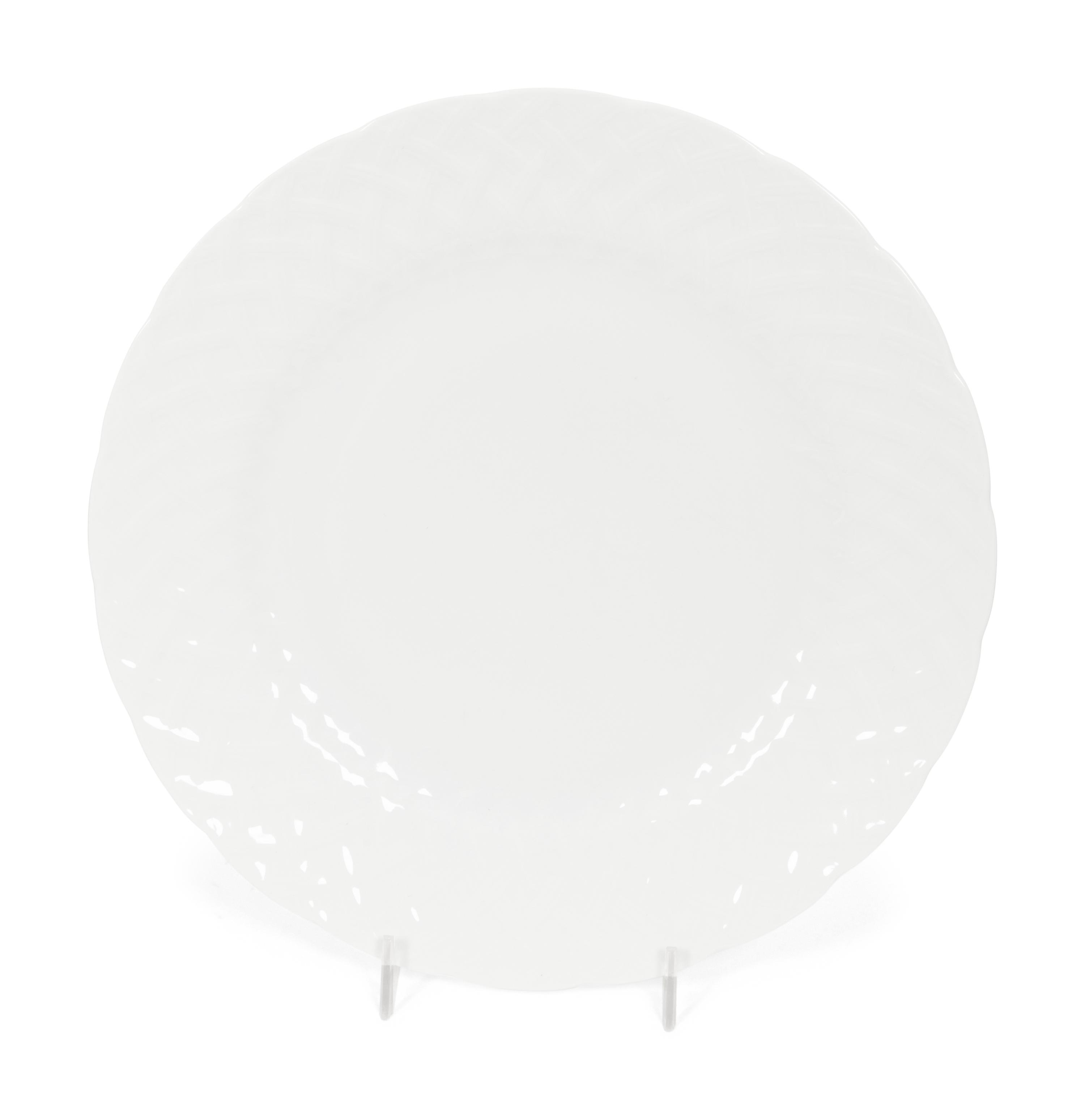 A Set of Twenty-Two Bernardaud Limoges Vannerie Porcelain Dinner Plates