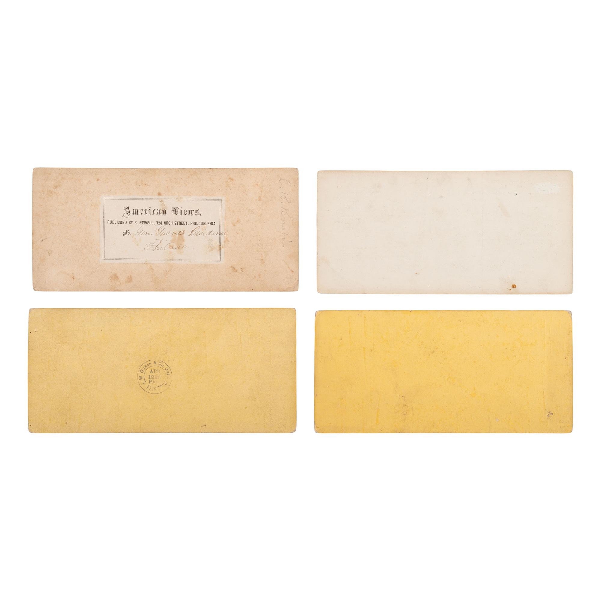 [Lincoln, Abraham] Group of Four Stereoviews of the Philadelphia Funeral Procession
