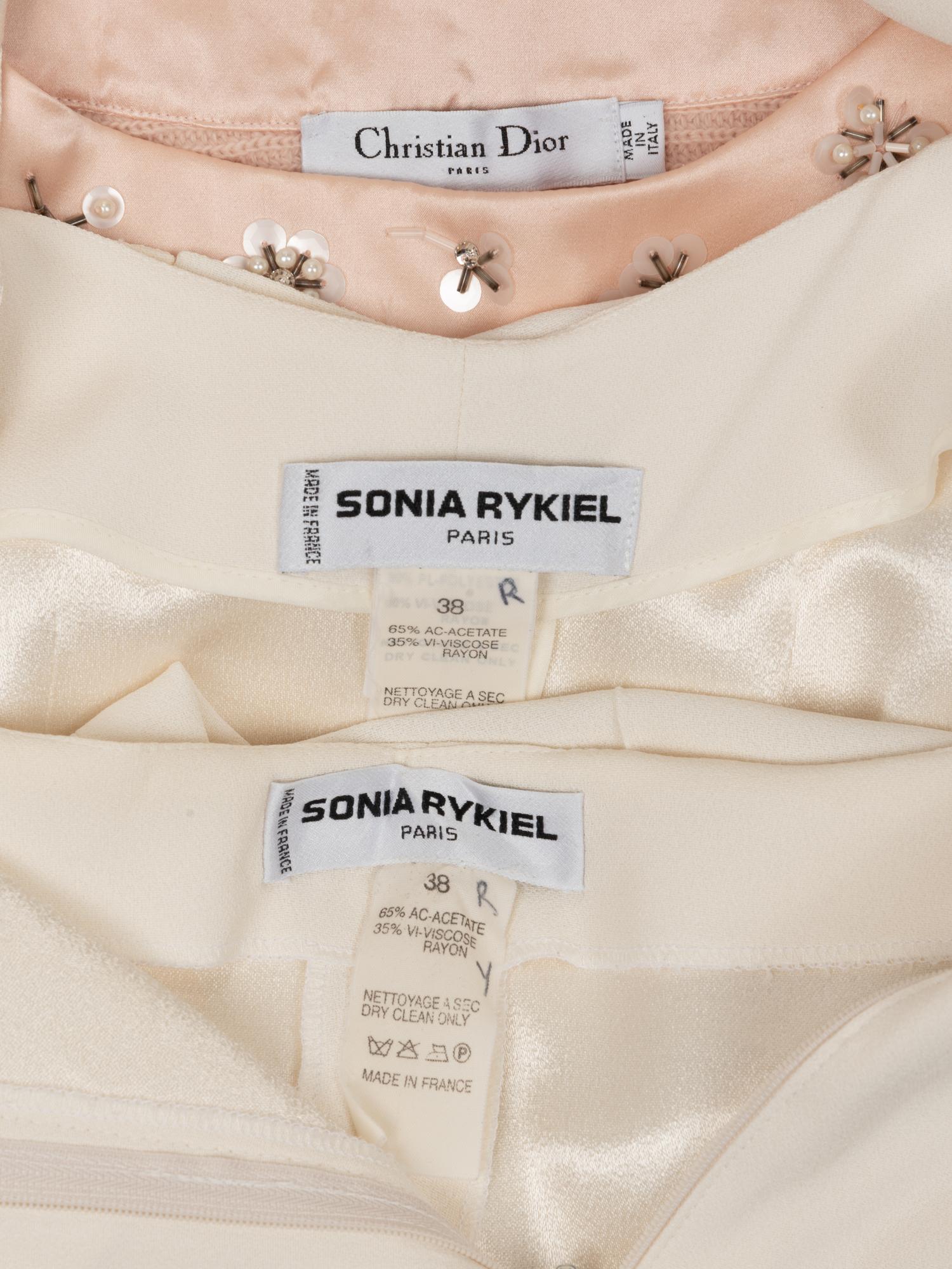 Five Designer Pieces: One Sonia Rykiel Suit, One YSL and One Valentino Skirt, and One Christian Dior Sweater, 1990-2000s