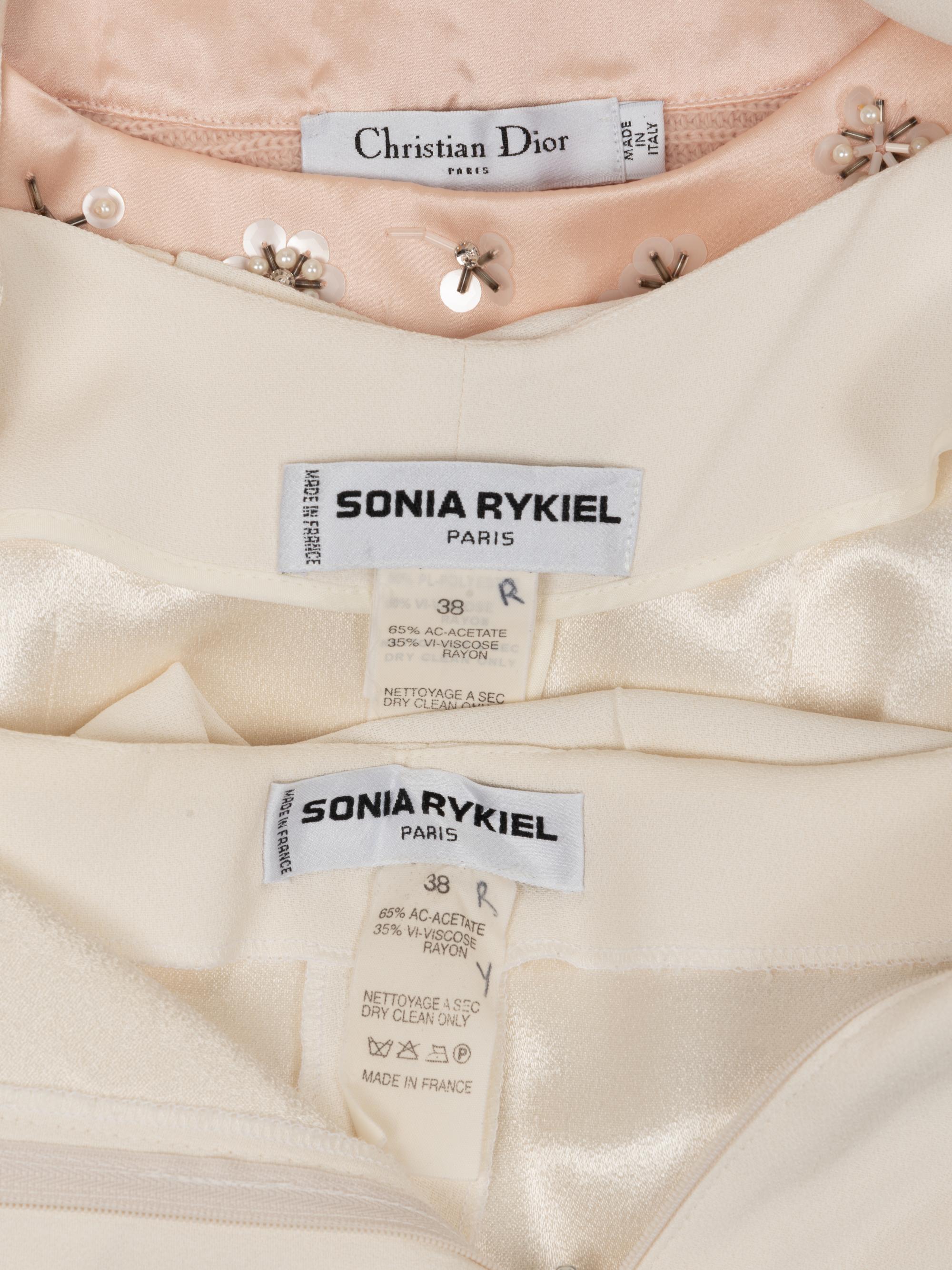 Five Designer Pieces: One Sonia Rykiel Suit, One YSL and One Valentino Skirt, and One Christian Dior Sweater, 1990-2000s