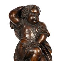 A Pair of Continental Painted Composition Figural Wall Ornaments