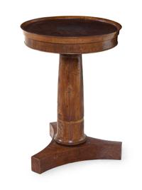 A Biedermeier Burlwood Pedestal Table
