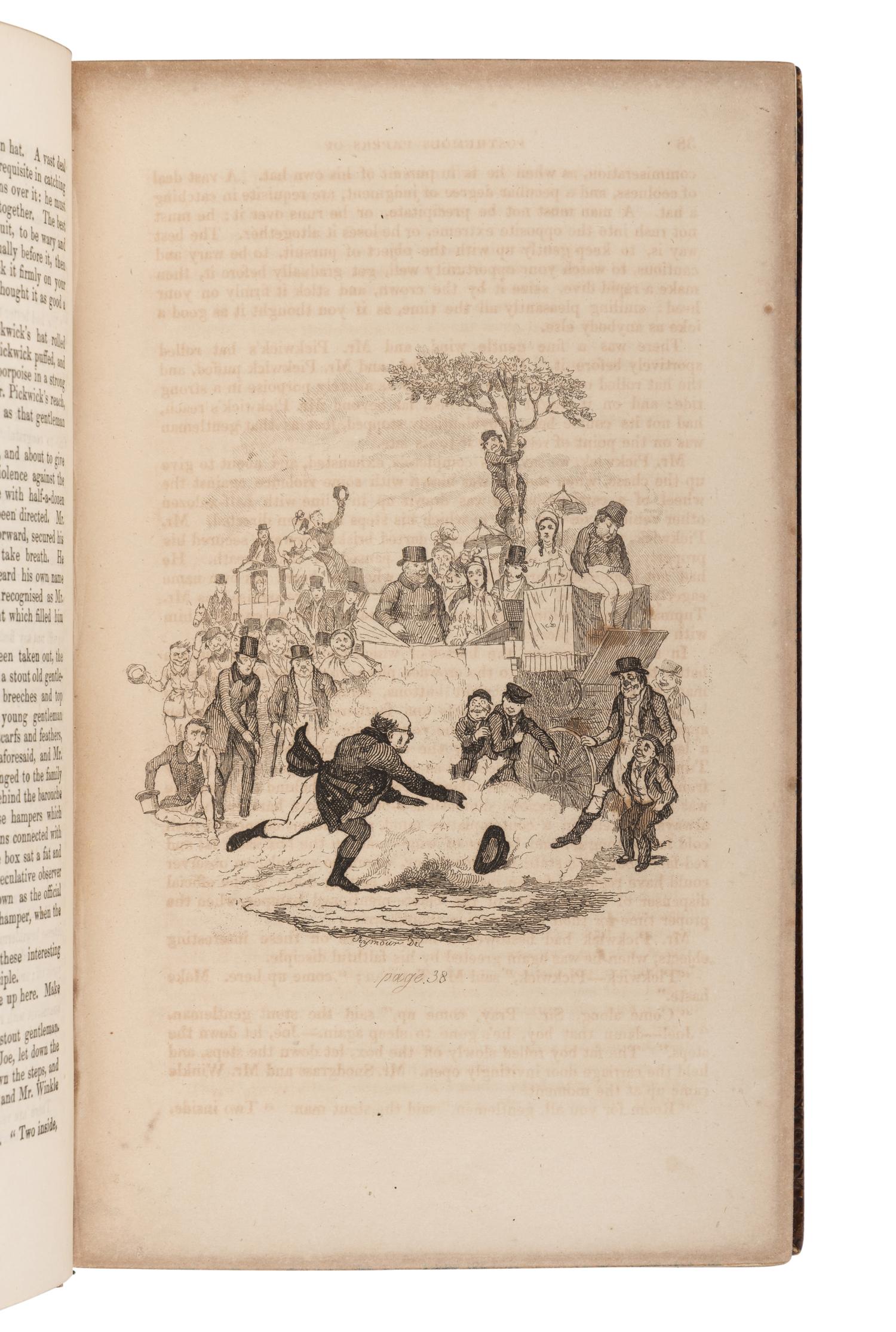 DICKENS, Charles (1812-1870). The Posthumous Papers of the Pickwick Club . London: Chapman and Hall, April 1836-November 1837.