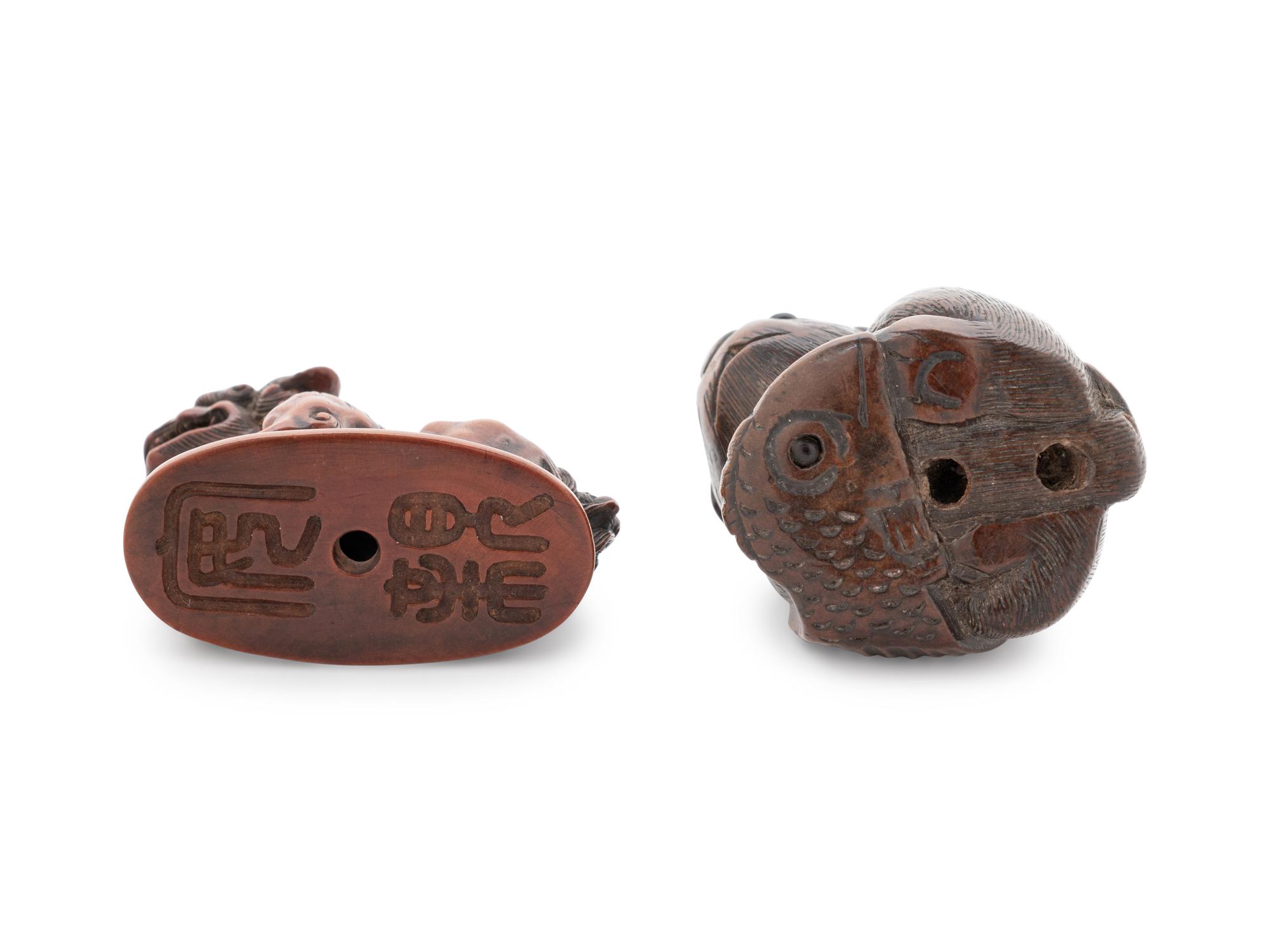 Two Boxwood Netsuke
