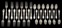 Sterling silver "Chrysanthemum" pattern partial flatware service tiffany and co., new york, ny, late 19th century