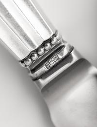 A Pair of Georg Jensen Acorn Silver Cake Knives