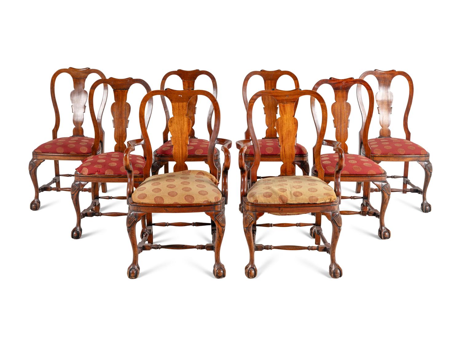 A Set of Eight George II Style Mahogany Dining Chairs