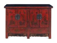 A Chinese Painted Console Cabinet