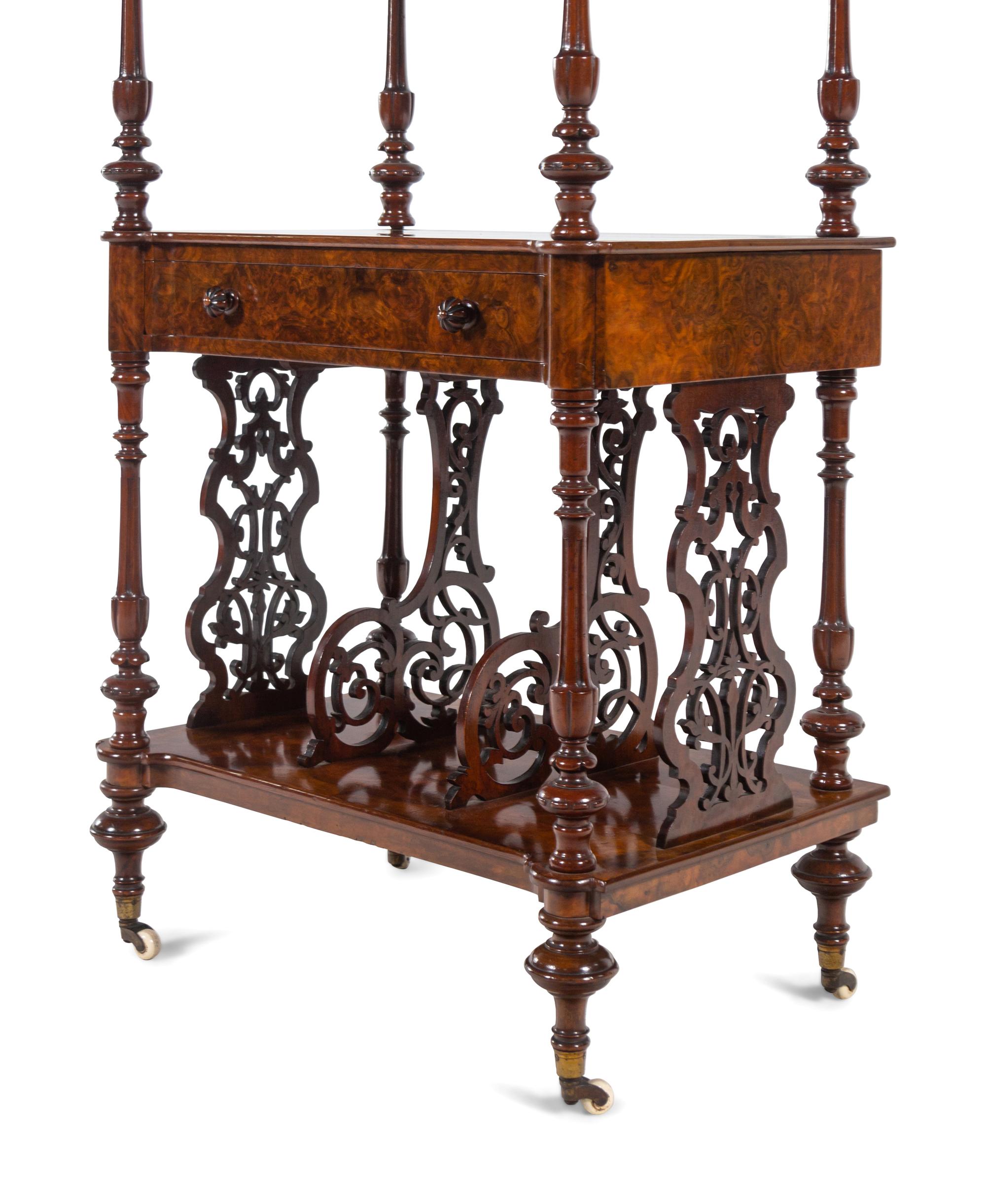 A Late William IV Burl Walnut Music Stand